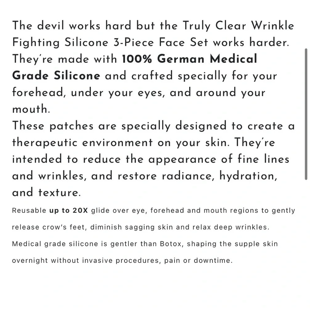 Truly clear 3pc. Wrinkle Fighting face set